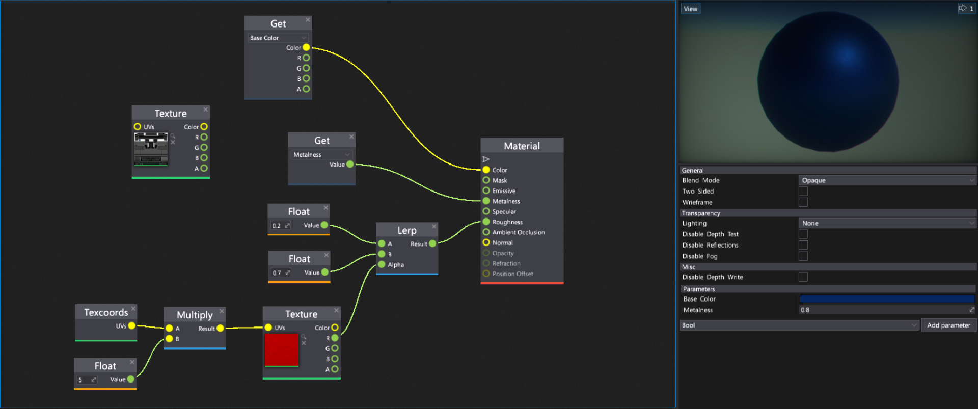 Materials Editor which generates shaders