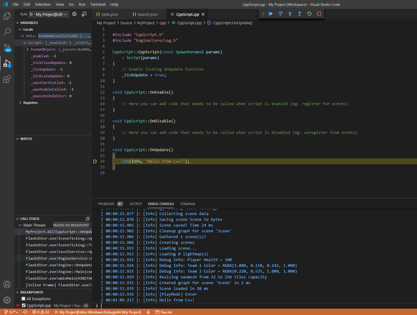 VS Code C++ Debugging - Flax Engine