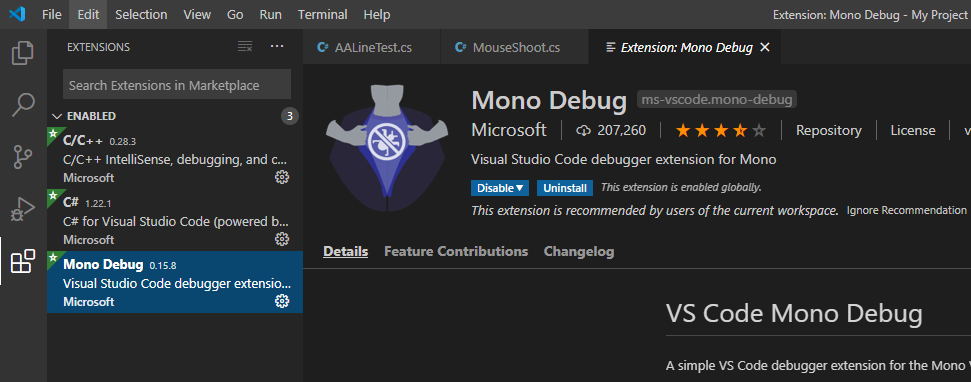 Debugging C# in Visual Studio Code