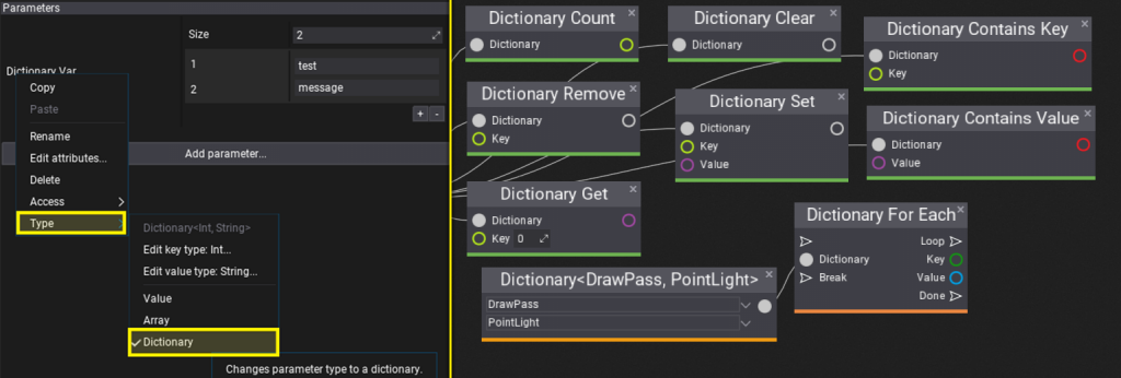 Visual Script Dictionaries